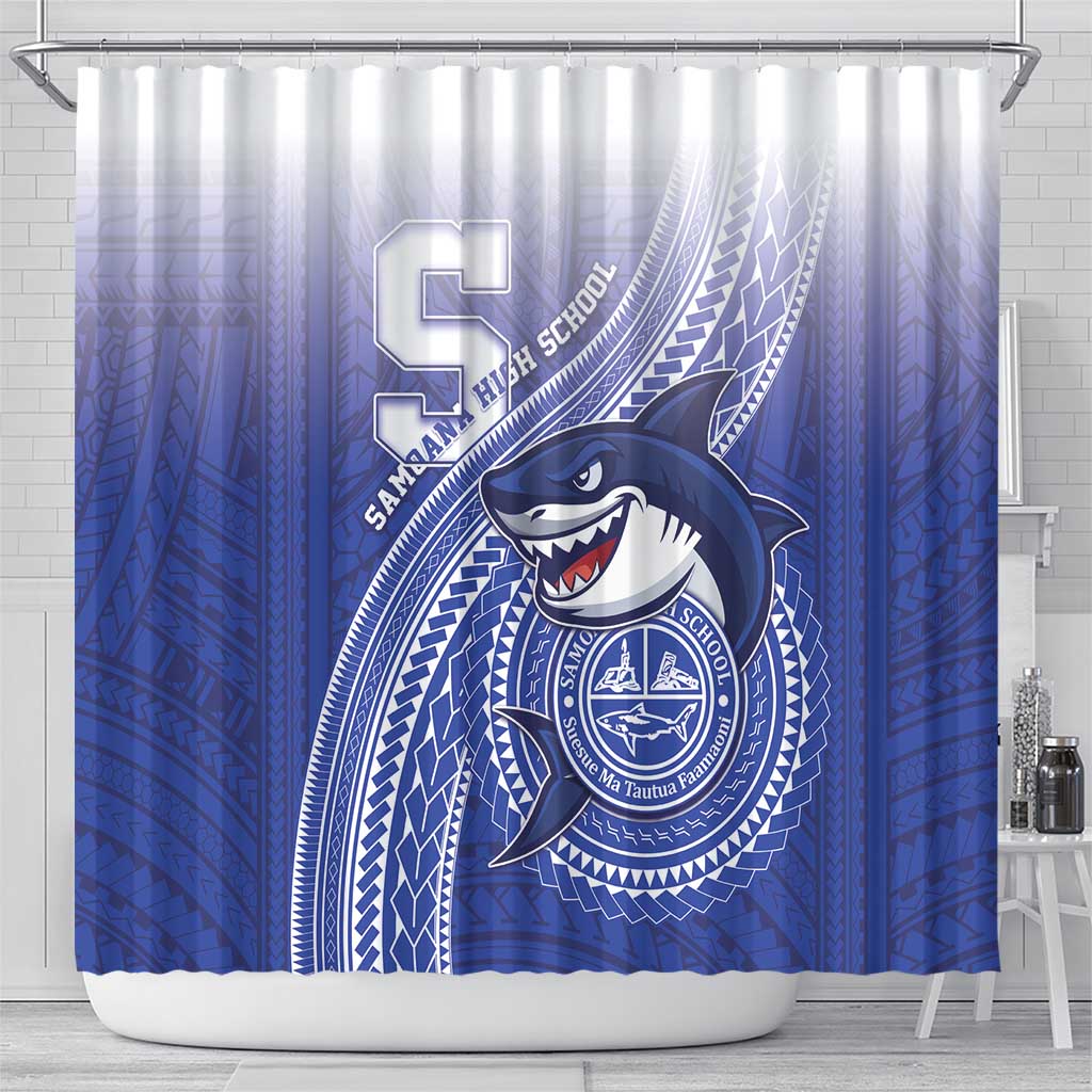 Samoana High School Shower Curtain Polynesian Tribal Shark LT05 - Polynesian Pride