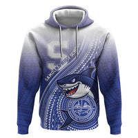 Personalized Samoana High School Zip Hoodie Polynesian Tribal Shark LT05 Pullover Hoodie Blue - Polynesian Pride