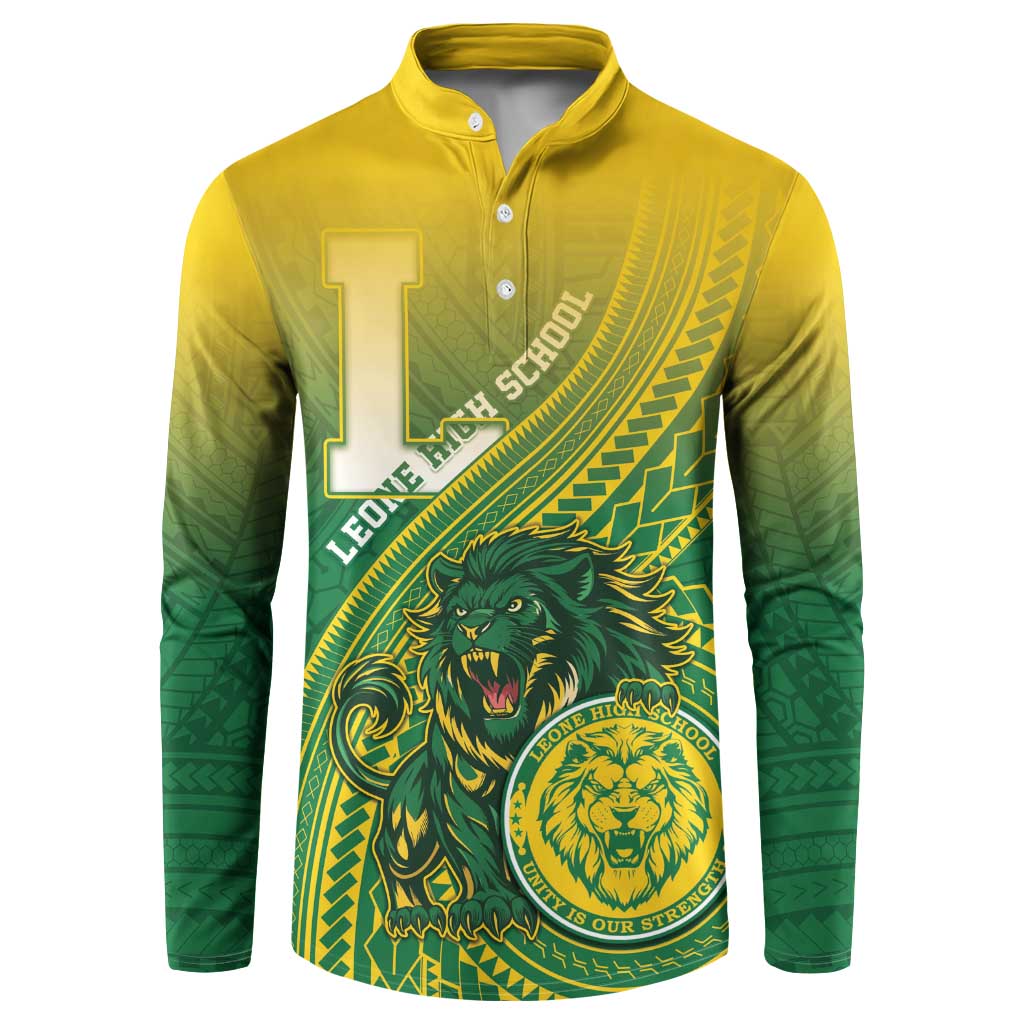 Personalized Leone High School Button Sweatshirt Leone Lion LT05 Green - Polynesian Pride
