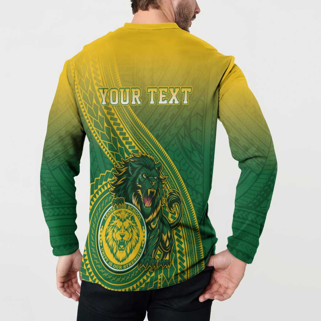 Personalized Leone High School Button Sweatshirt Leone Lion LT05 - Polynesian Pride
