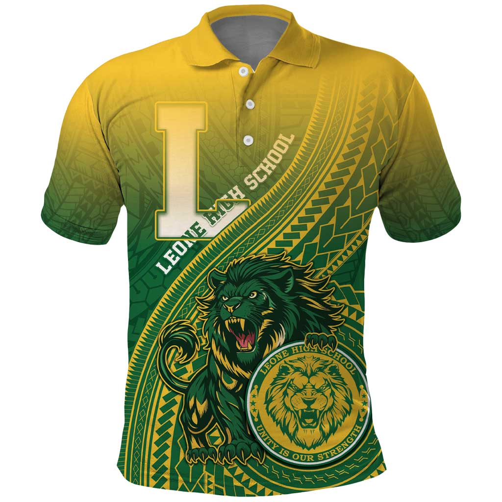 Personalized Leone High School Polo Shirt Leone Lion LT05 Green - Polynesian Pride