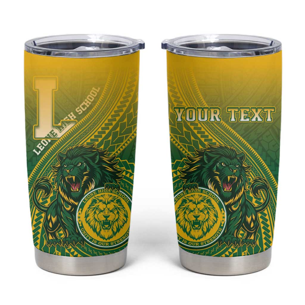Personalized Leone High School Tumbler Cup Leone Lion LT05 Green - Polynesian Pride