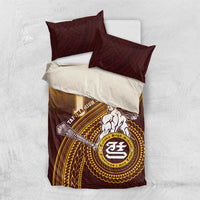 Tafuna High School Bedding Set Polynesian Warrior LT05 US Twin 172cm x 218cm Maroon - Polynesian Pride