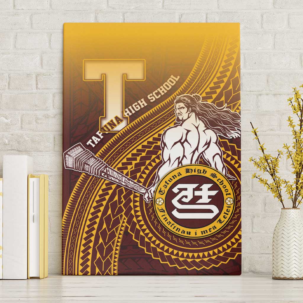 Tafuna High School Canvas Wall Art Polynesian Warrior LT05 Without Frame Maroon - Polynesian Pride