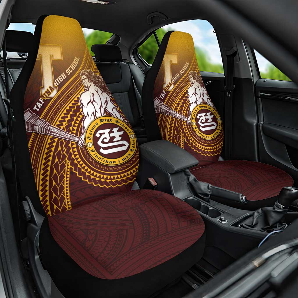 Tafuna High School Car Seat Cover Polynesian Warrior LT05 One Size Maroon - Polynesian Pride