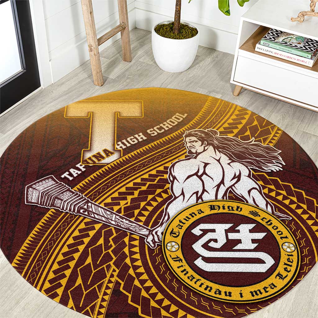 Tafuna High School Round Carpet Polynesian Warrior LT05 Maroon - Polynesian Pride