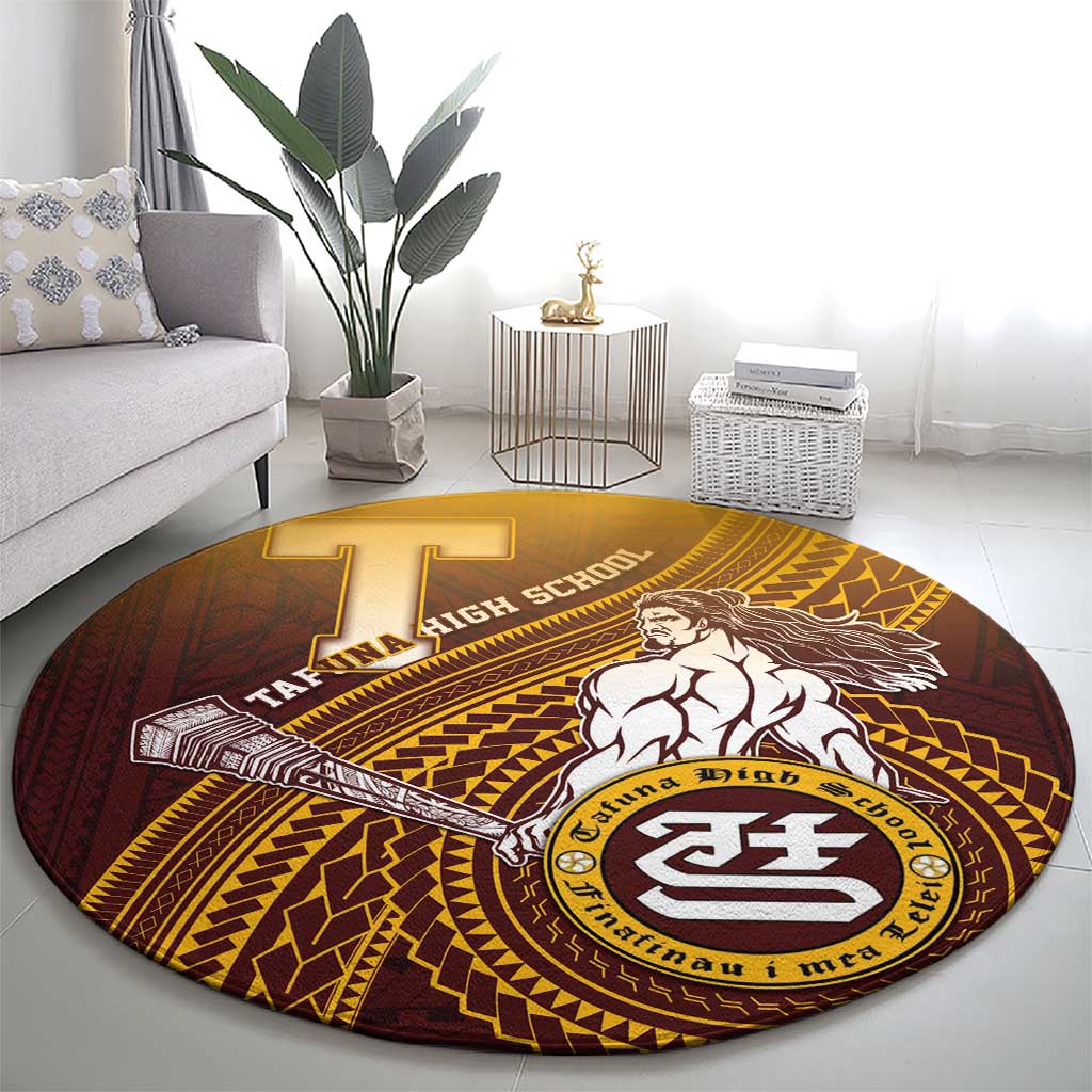 Tafuna High School Round Carpet Polynesian Warrior LT05 - Polynesian Pride