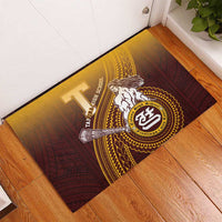 Tafuna High School Rubber Doormat Polynesian Warrior LT05 - Polynesian Pride