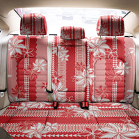 Hawaii Kakau Tribal Back Car Seat Cover With Red Tiare LT05 - Polynesian Pride