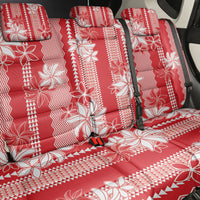 Hawaii Kakau Tribal Back Car Seat Cover With Red Tiare LT05 - Polynesian Pride
