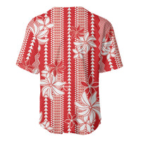 Hawaii Kakau Tribal Baseball Jersey With Red Tiare LT05 - Polynesian Pride