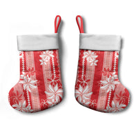 Hawaii Kakau Tribal Christmas Stocking With Red Tiare