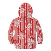 Hawaii Kakau Tribal Kid Hoodie With Red Tiare LT05 - Polynesian Pride