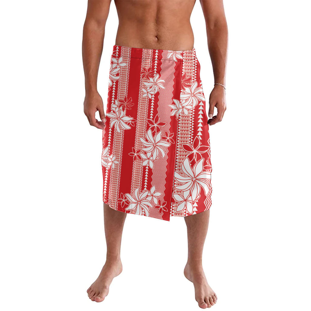 Hawaii Kakau Tribal Lavalava With Red Tiare LT05 Red - Polynesian Pride
