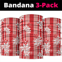 Hawaii Kakau Tribal Neck Gaiter With Red Tiare LT05 package One Size: 25*50cm Red - Polynesian Pride