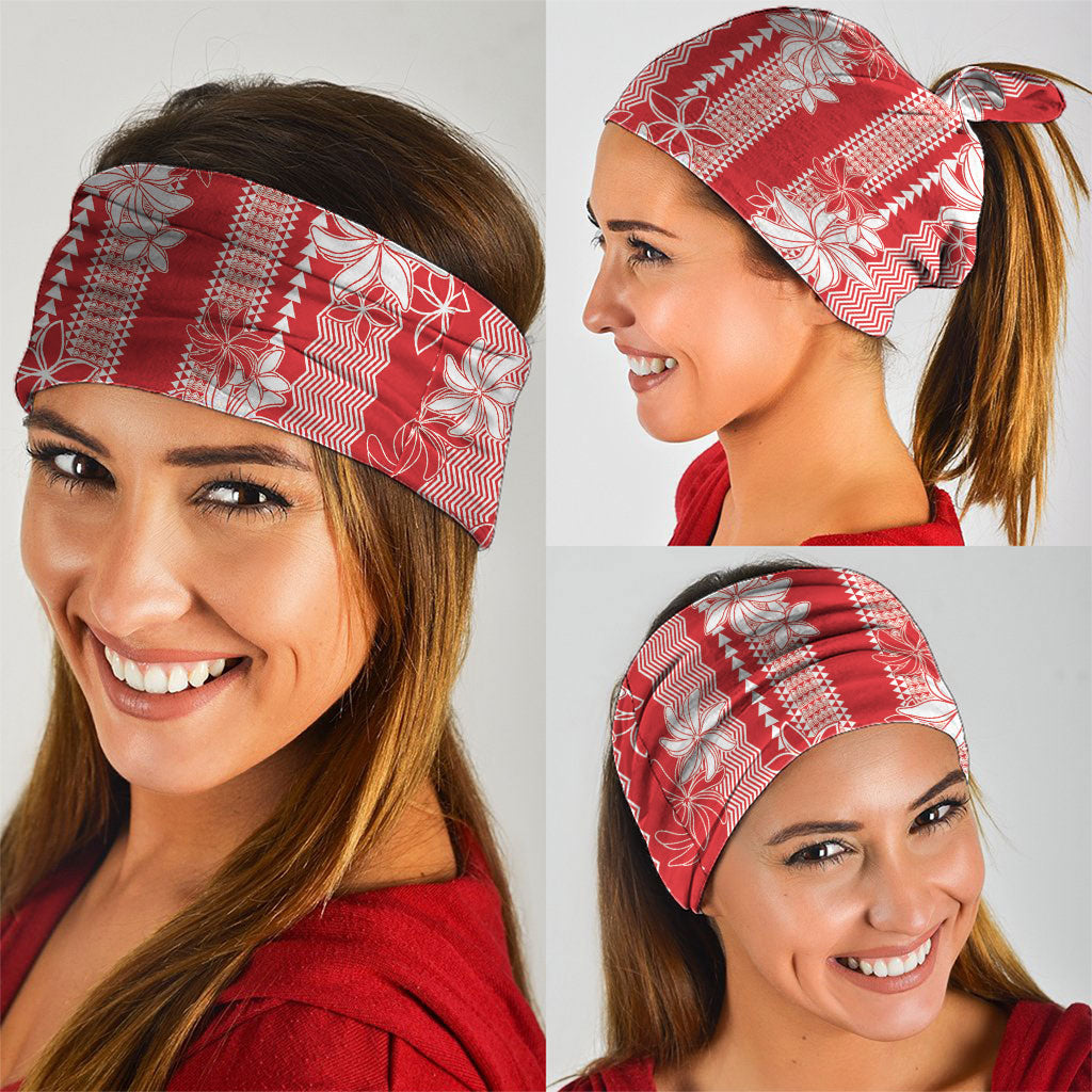 Hawaii Kakau Tribal Neck Gaiter With Red Tiare LT05 - Polynesian Pride