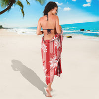 Hawaii Kakau Tribal Sarong With Red Tiare LT05 - Polynesian Pride