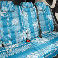 Hawaii Kakau Tribal Back Car Seat Cover With Blue Tiare LT05 - Polynesian Pride