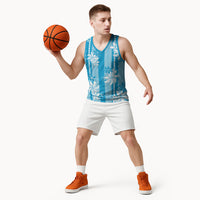 Hawaii Kakau Tribal Basketball Jersey With Blue Tiare LT05 - Polynesian Pride