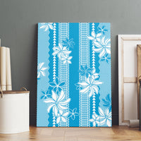 Hawaii Kakau Tribal Canvas Wall Art With Blue Tiare LT05 - Polynesian Pride