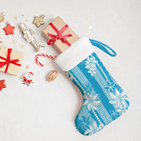 Hawaii Kakau Tribal Christmas Stocking With Blue Tiare