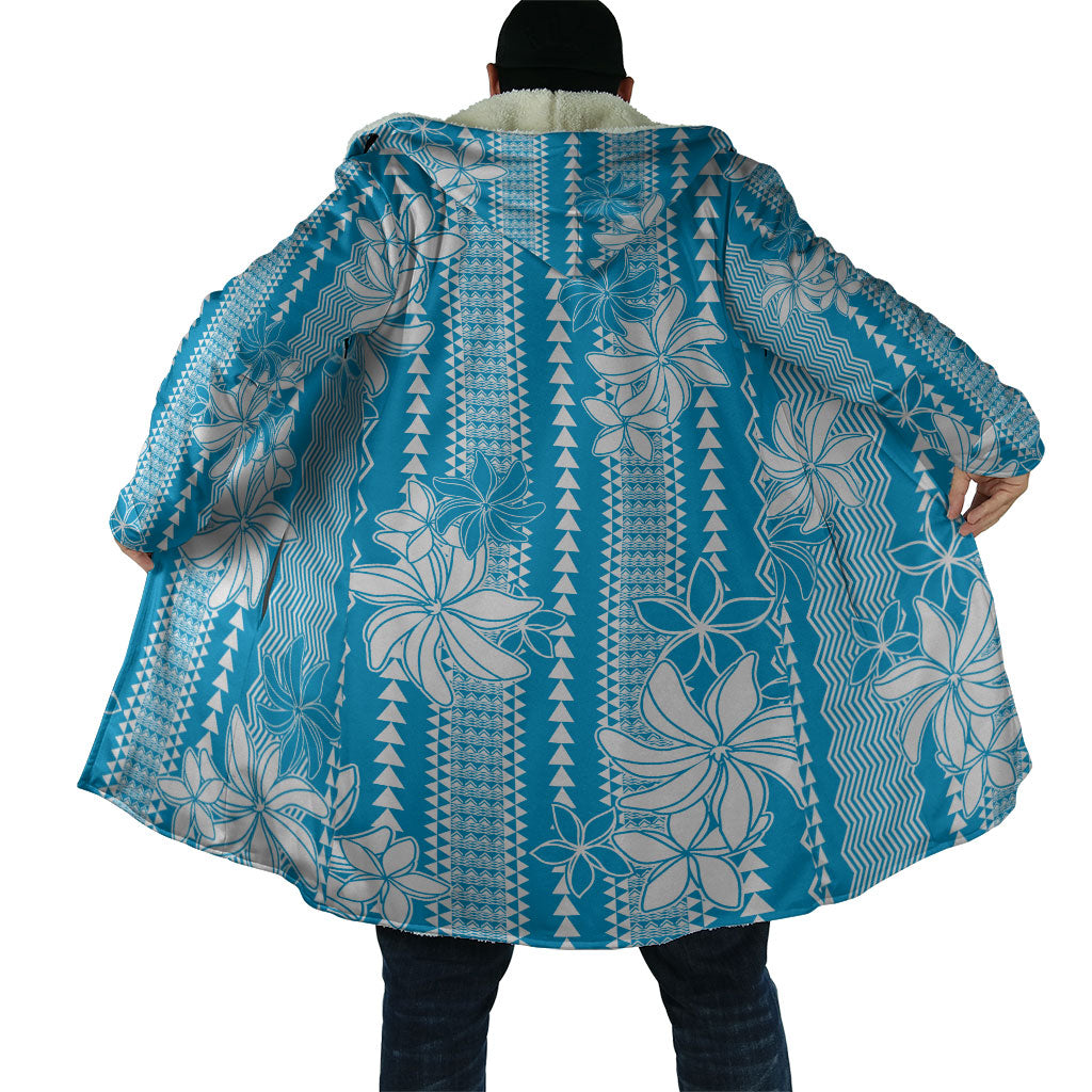 Hawaii Kakau Tribal Cloak With Blue Tiare LT05 - Polynesian Pride