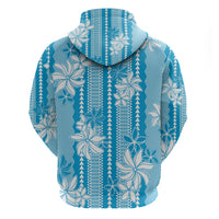 Hawaii Kakau Tribal Hoodie With Blue Tiare LT05 - Polynesian Pride
