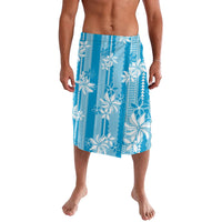 Hawaii Kakau Tribal Lavalava With Blue Tiare LT05 Blue - Polynesian Pride