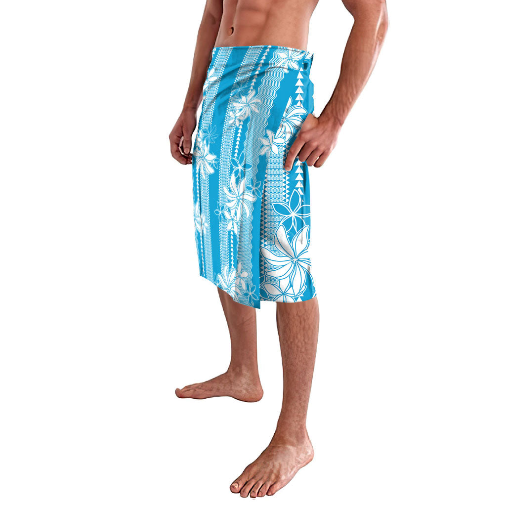 Hawaii Kakau Tribal Lavalava With Blue Tiare LT05 - Polynesian Pride