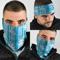 Hawaii Kakau Tribal Neck Gaiter With Blue Tiare LT05 - Polynesian Pride