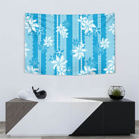 Hawaii Kakau Tribal Tapestry With Blue Tiare LT05 - Polynesian Pride