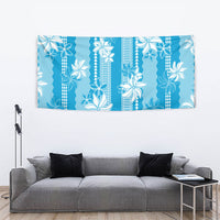 Hawaii Kakau Tribal Tapestry With Blue Tiare LT05 - Polynesian Pride