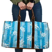 Hawaii Kakau Tribal Travel Bag With Blue Tiare LT05 Blue - Polynesian Pride