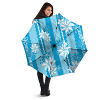 Hawaii Kakau Tribal Umbrella With Blue Tiare LT05 - Polynesian Pride