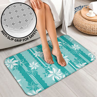 Hawaii Kakau Tribal Bathroom Set With Teal Tiare LT05 - Polynesian Pride
