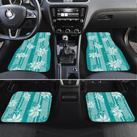 Hawaii Kakau Tribal Car Mats With Teal Tiare LT05 Set 4pcs Teal - Polynesian Pride