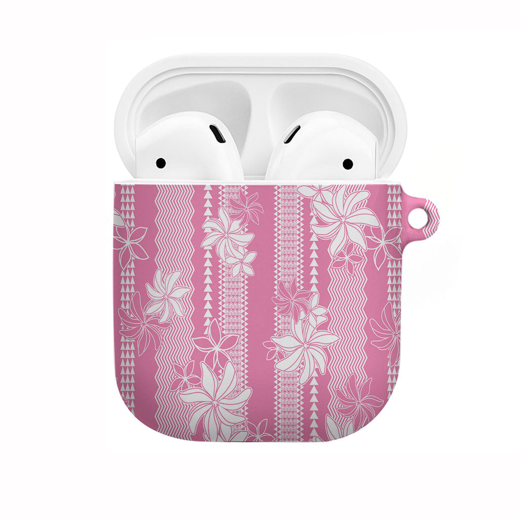 Hawaii Kakau Tribal AirPods Case With Pink Tiare LT05 Pink - Polynesian Pride