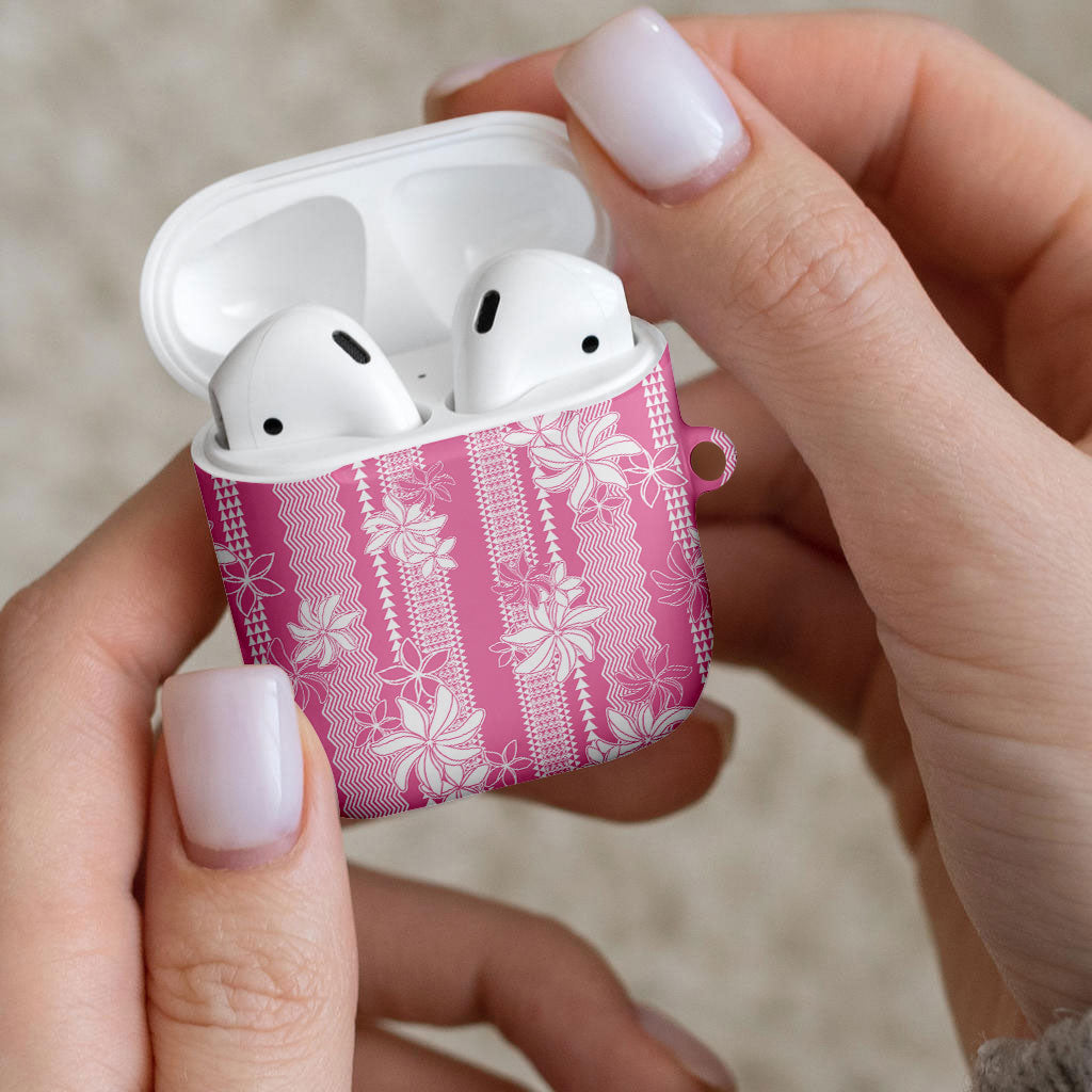 Hawaii Kakau Tribal AirPods Case With Pink Tiare LT05 - Polynesian Pride