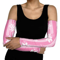Hawaii Kakau Tribal Arm Sleeves With Pink Tiare LT05 - Polynesian Pride