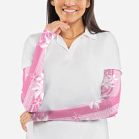 Hawaii Kakau Tribal Arm Sleeves With Pink Tiare LT05 - Polynesian Pride