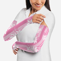 Hawaii Kakau Tribal Arm Sleeves With Pink Tiare LT05 - Polynesian Pride