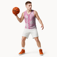 Hawaii Kakau Tribal Basketball Jersey With Pink Tiare LT05 - Polynesian Pride