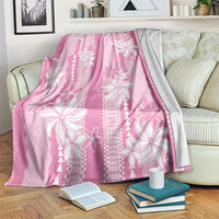 Hawaii Kakau Tribal Blanket With Pink Tiare LT05 Pink - Polynesian Pride
