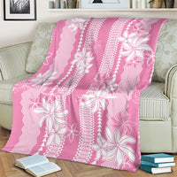 Hawaii Kakau Tribal Blanket With Pink Tiare LT05 - Polynesian Pride