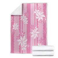 Hawaii Kakau Tribal Blanket With Pink Tiare LT05 - Polynesian Pride