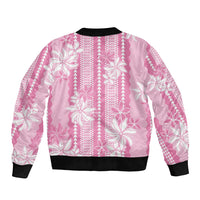 Hawaii Kakau Tribal Bomber Jacket With Pink Tiare LT05 - Polynesian Pride