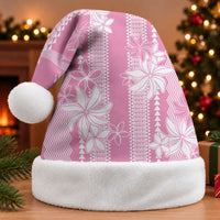 Hawaii Kakau Tribal Christmas Santa Hat With Pink Tiare LT05 Without Fur Pink - Polynesian Pride