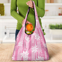 Hawaii Kakau Tribal Grocery Bag With Pink Tiare LT05 - Polynesian Pride