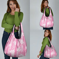 Hawaii Kakau Tribal Grocery Bag With Pink Tiare LT05 - Polynesian Pride