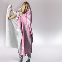 Hawaii Kakau Tribal Hooded Blanket With Pink Tiare LT05 - Polynesian Pride